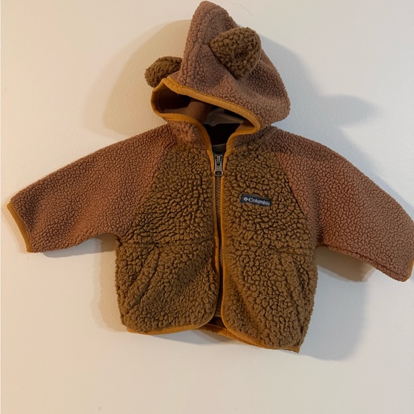 Columbia Other - Columbia Tan/Brown Teddy Sherpa Hooded Baby Jacket 3-6 months